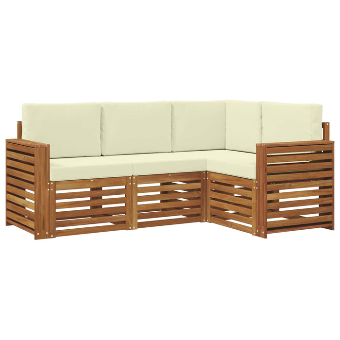 Seturi de canapele 4 pcs Natural și Crem Lemn Solid de Acacia - WALTI WALTI
