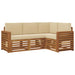 Seturi de canapele 4 pcs Natural și Bej Lemn Solid de Acacia - WALTI WALTI
