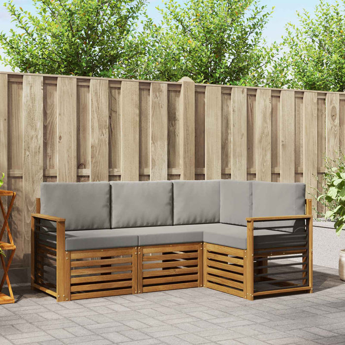 Seturi de canapele cu pernă 4 pcs Gri natural și deschis - WALTI WALTI