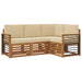 Seturi de canapele 4 pcs Natural și Bej Lemn Solid de Acacia - WALTI WALTI