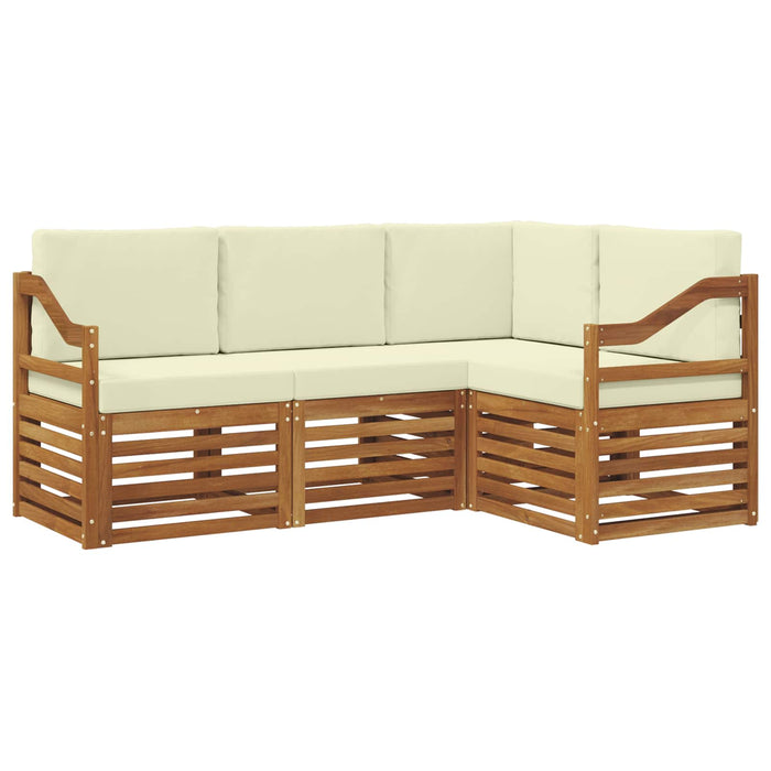 Seturi de canapele 4 pcs Natural și Crem Lemn Solid de Acacia - WALTI WALTI