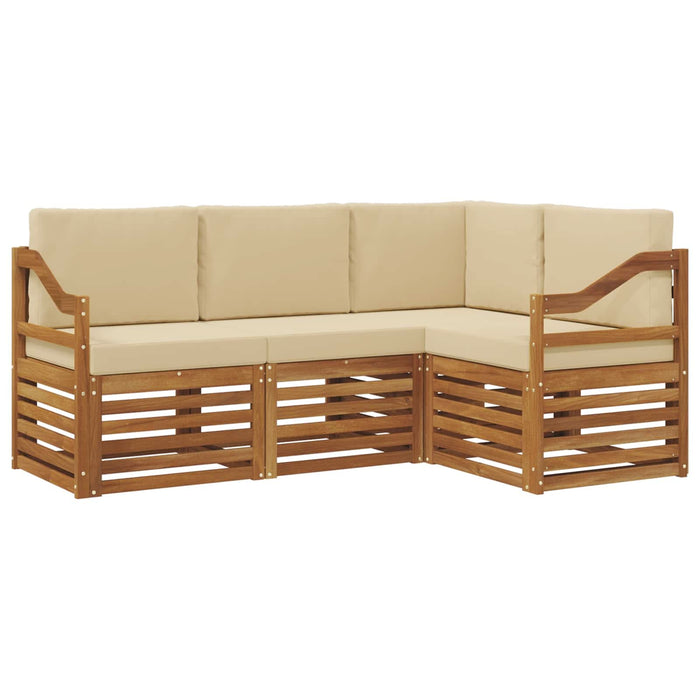Seturi de canapele 4 pcs Natural și Bej Lemn Solid de Acacia - WALTI WALTI