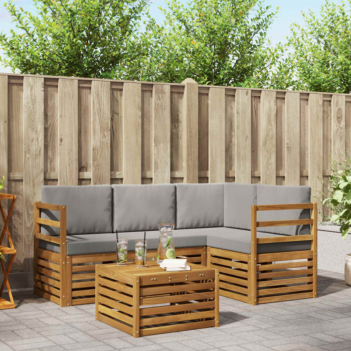 Seturi de canapele cu pernă 5 pcs Gri natural și deschis - WALTI WALTI