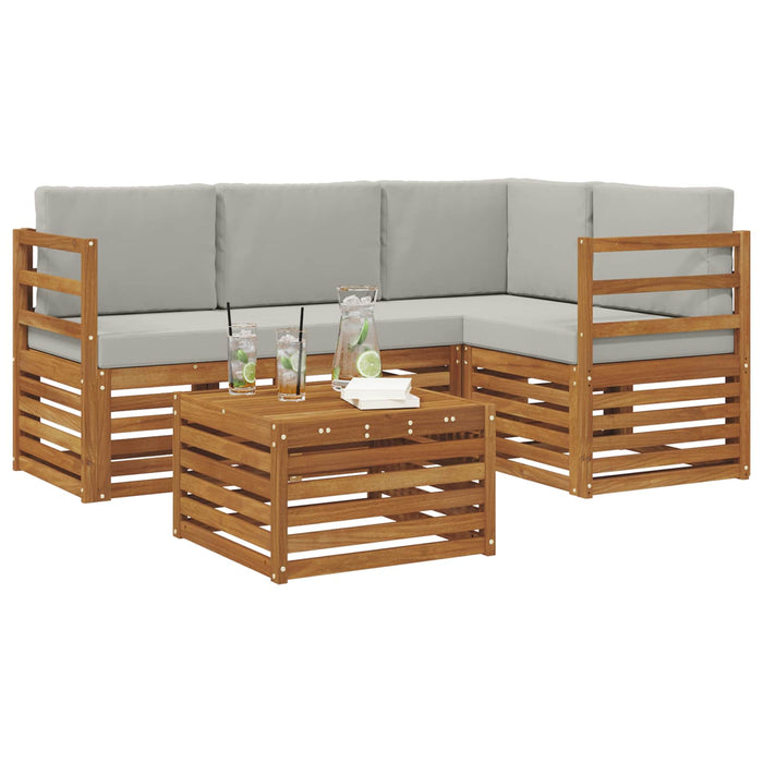 Seturi de canapele cu pernă 5 pcs Gri natural și deschis - WALTI WALTI