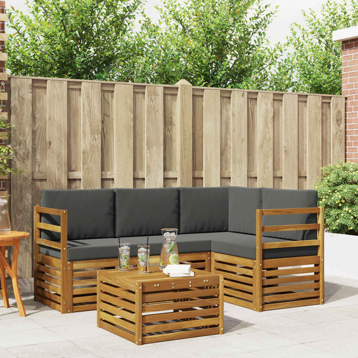 Seturi de mobilier 5 pcs Natural și Antracit Lemn compozit - WALTI WALTI