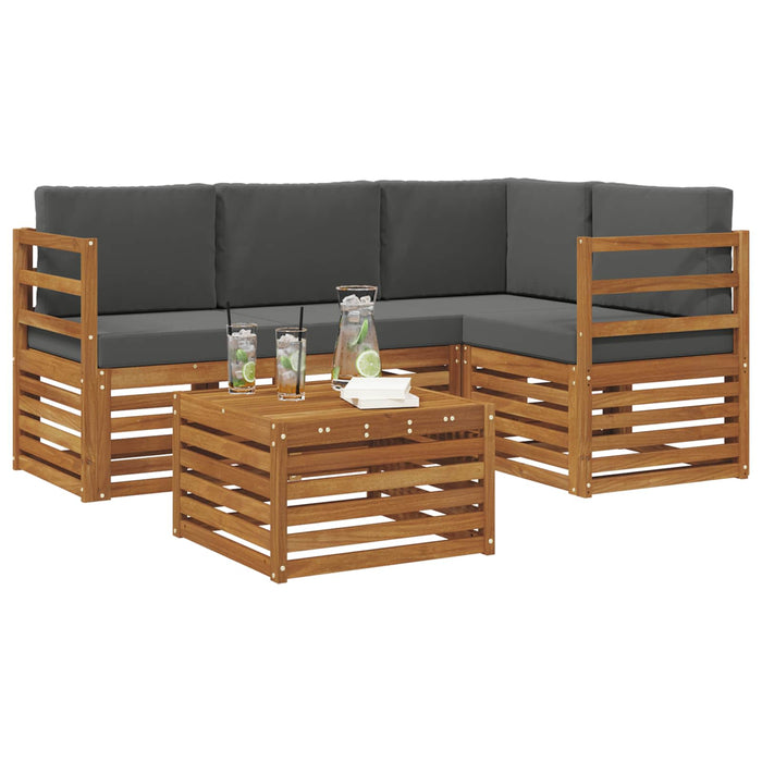 Seturi de mobilier 5 pcs Natural și Antracit Lemn compozit - WALTI WALTI