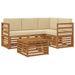 Seturi de canapele 5 pcs Natural și Bej Lemn Solid de Acacia - WALTI WALTI