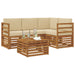 Seturi de canapele 5 pcs Natural și Bej Lemn Solid de Acacia - WALTI WALTI