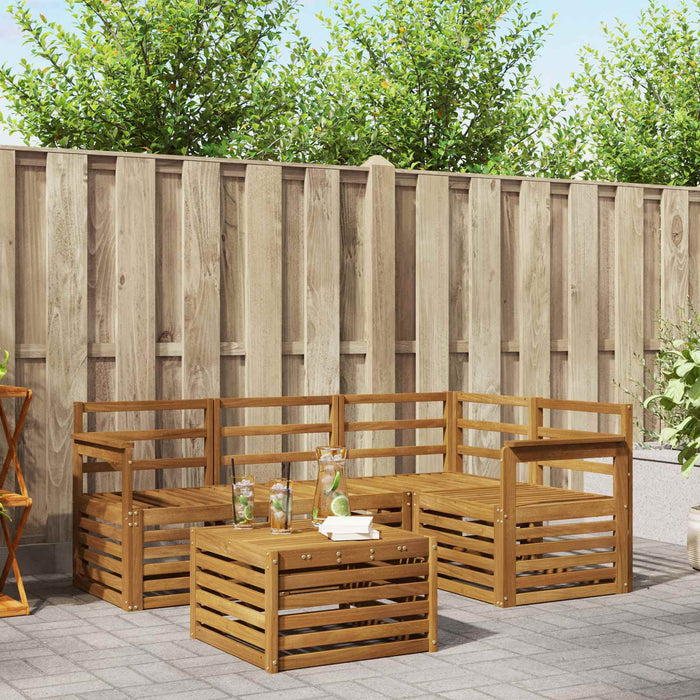 Set de canapele de exterior 5 pcs natural Lemn Solid de Acacia - WALTI WALTI
