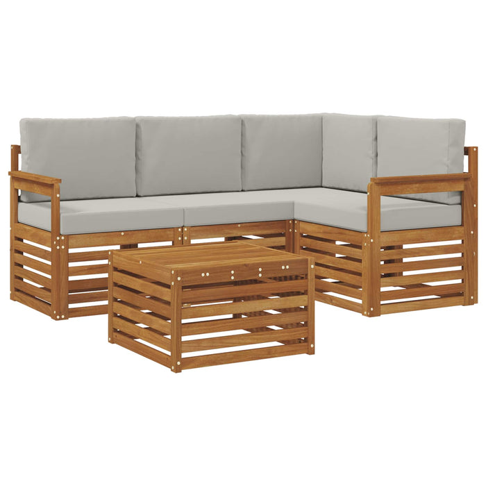 Seturi de mobilier 5 pcs Gri natural și deschis Lemn compozit - WALTI WALTI