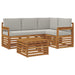 Seturi de mobilier 5 pcs Gri natural și deschis Lemn compozit - WALTI WALTI