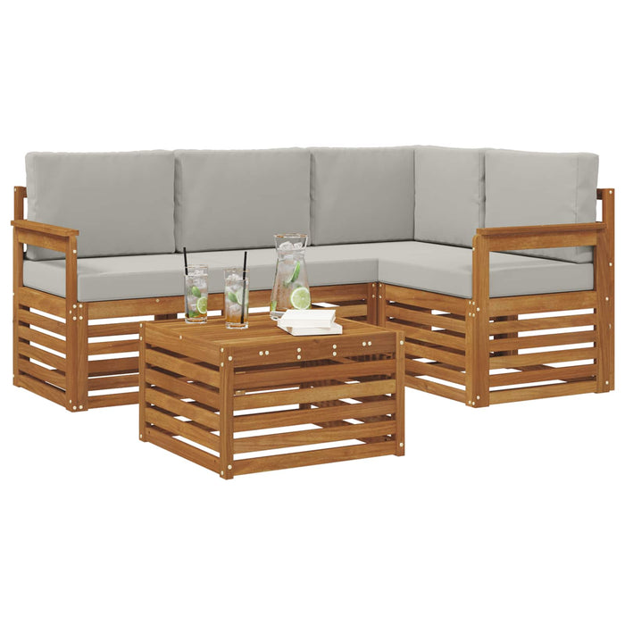 Seturi de mobilier 5 pcs Gri natural și deschis Lemn compozit - WALTI WALTI