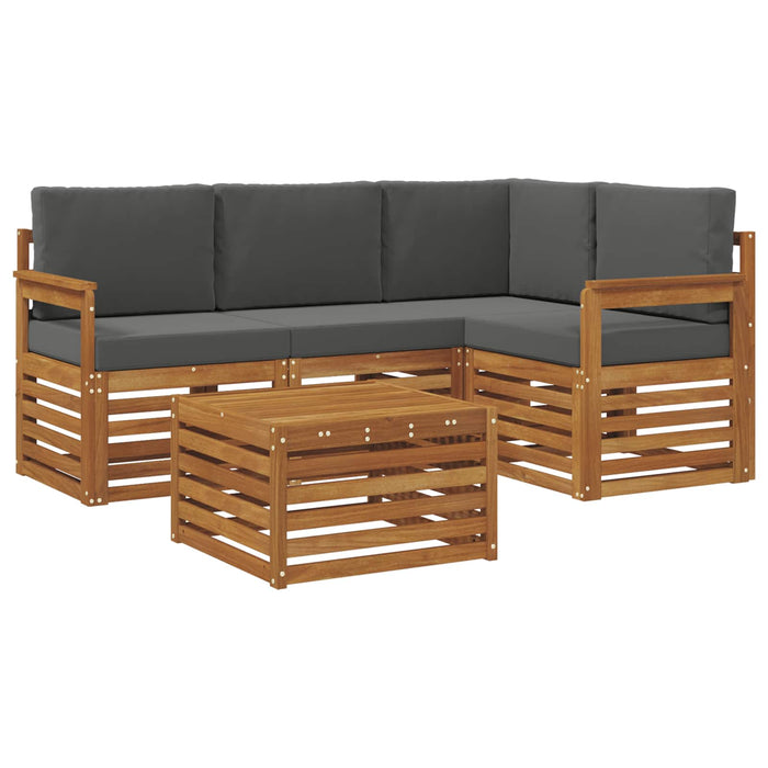 Seturi de mobilier 5 pcs Natural și Antracit Lemn compozit - WALTI WALTI