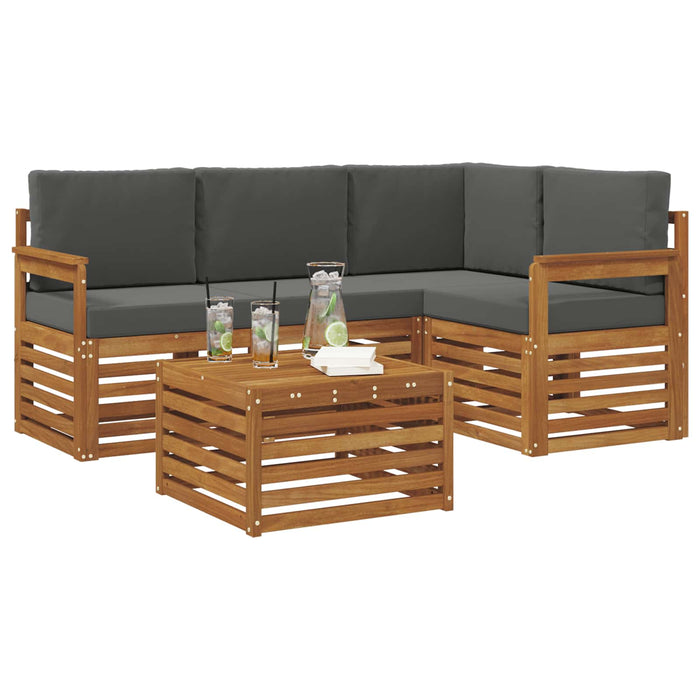 Seturi de mobilier 5 pcs Natural și Antracit Lemn compozit - WALTI WALTI