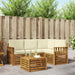 Seturi de mobilier cu pernă 5 pcs Natural și Crem Lemn compozit - WALTI WALTI