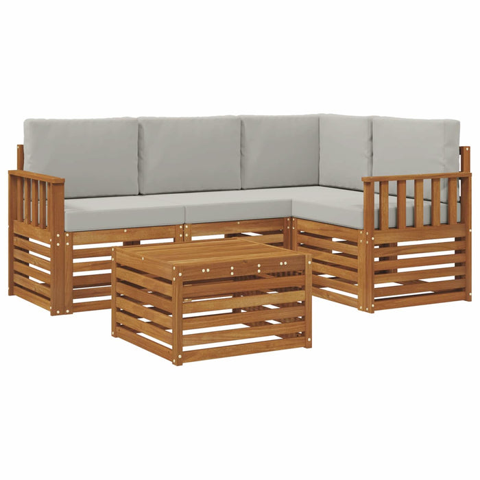 Seturi de mobilier 5 pcs Gri natural și deschis Lemn compozit - WALTI WALTI