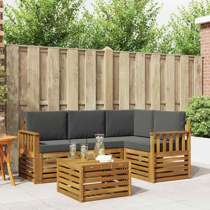 Seturi de mobilier 5 pcs Natural și Antracit Lemn compozit - WALTI WALTI