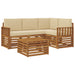 Seturi de mobilier cu pernă 5 pcs Natural și Bej Lemn compozit - WALTI WALTI