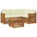 Seturi de mobilier cu pernă 5 pcs Natural și Crem Lemn compozit - WALTI WALTI