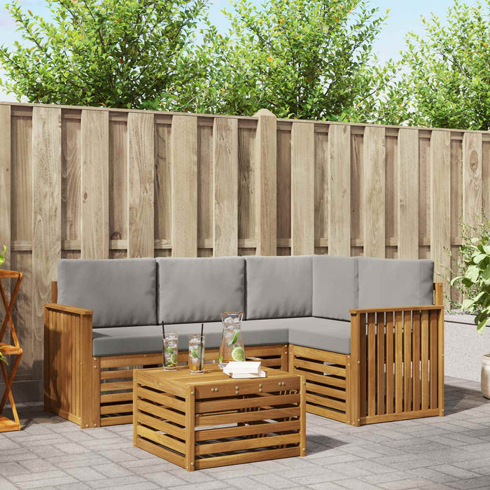 Seturi de mobilier 5 pcs Gri natural și deschis Lemn compozit - WALTI WALTI