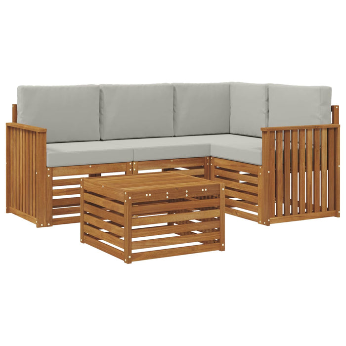 Seturi de mobilier 5 pcs Gri natural și deschis Lemn compozit - WALTI WALTI
