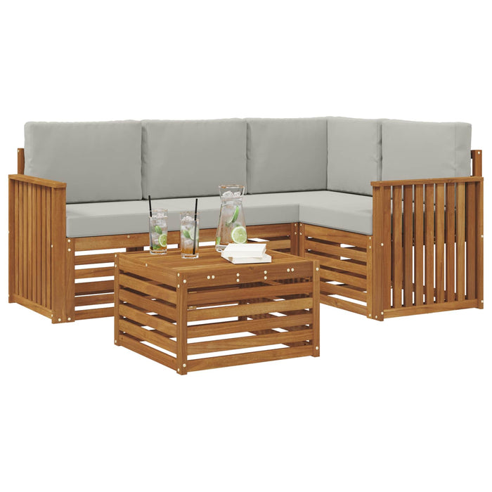 Seturi de mobilier 5 pcs Gri natural și deschis Lemn compozit - WALTI WALTI