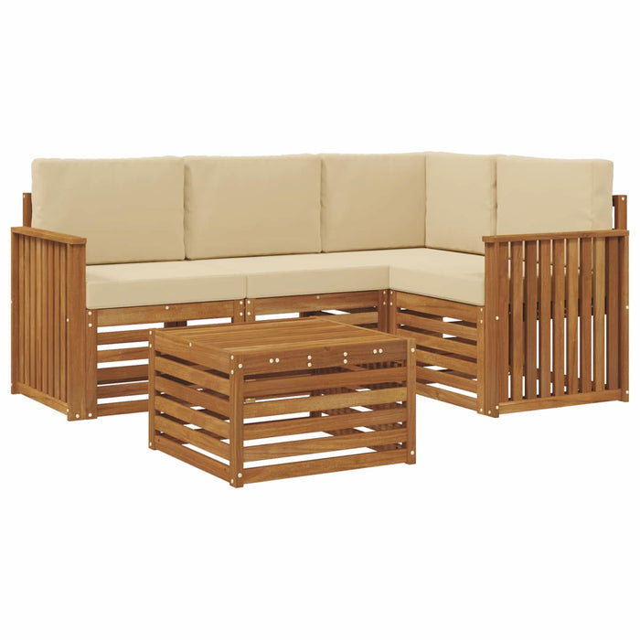 Seturi de canapele 5 pcs Natural și Bej Lemn Solid de Acacia - WALTI WALTI
