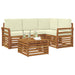 Seturi de canapele 5 pcs Natural și Crem Lemn Solid de Acacia - WALTI WALTI