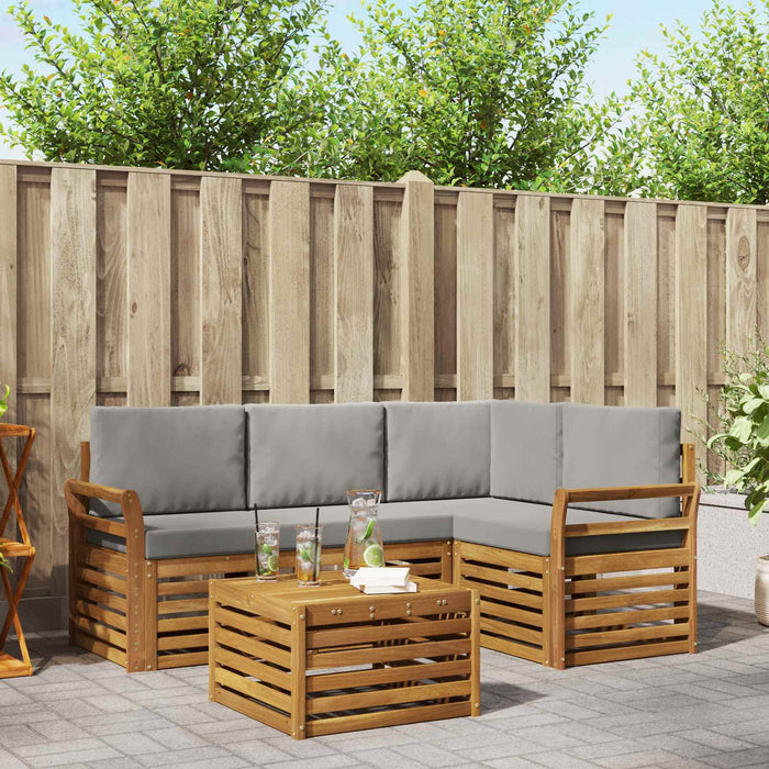 Seturi de mobilier 5 pcs Gri natural și deschis Lemn compozit - WALTI WALTI