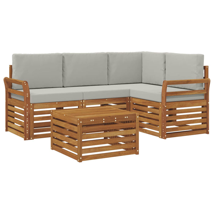 Seturi de mobilier 5 pcs Gri natural și deschis Lemn compozit - WALTI WALTI