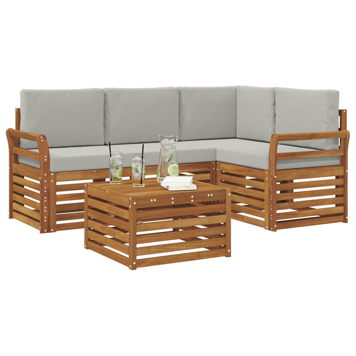 Seturi de mobilier 5 pcs Gri natural și deschis Lemn compozit - WALTI WALTI