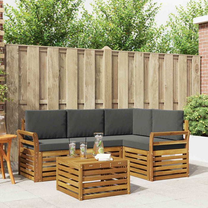 Seturi de mobilier 5 pcs Natural și Antracit Lemn compozit - WALTI WALTI
