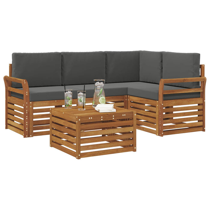 Seturi de mobilier 5 pcs Natural și Antracit Lemn compozit - WALTI WALTI