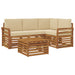 Seturi de mobilier cu pernă 5 pcs Natural și Bej Lemn compozit - WALTI WALTI