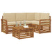 Seturi de mobilier cu pernă 5 pcs Natural și Bej Lemn compozit - WALTI WALTI