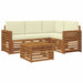 Seturi de canapele 5 pcs Natural și Crem Lemn Solid de Acacia - WALTI WALTI