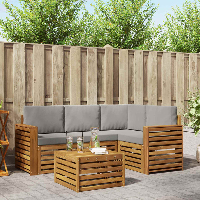 Seturi de mobilier 5 pcs Gri natural și deschis Lemn compozit - WALTI WALTI