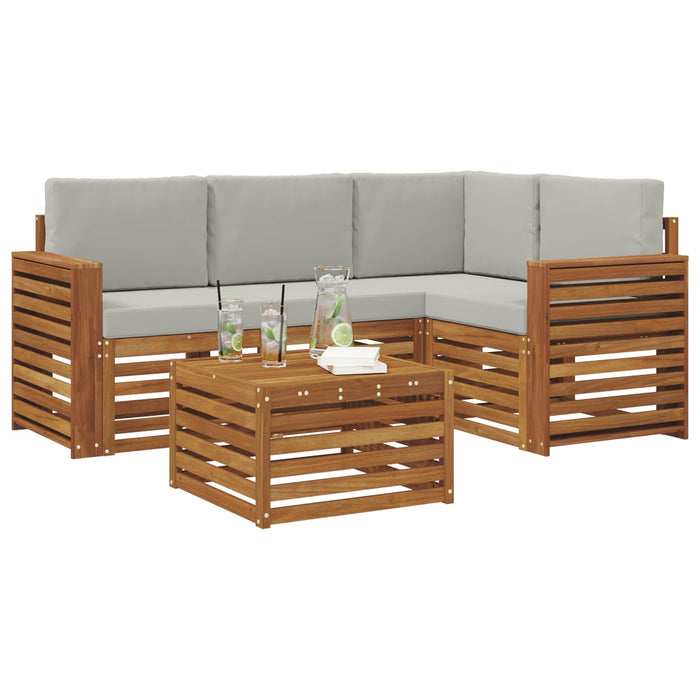Seturi de mobilier 5 pcs Gri natural și deschis Lemn compozit - WALTI WALTI