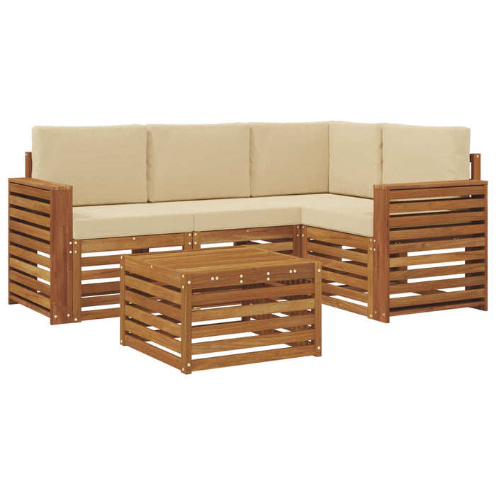 Seturi de mobilier cu pernă 5 pcs Natural și Bej Lemn compozit - WALTI WALTI