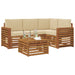 Seturi de mobilier cu pernă 5 pcs Natural și Bej Lemn compozit - WALTI WALTI
