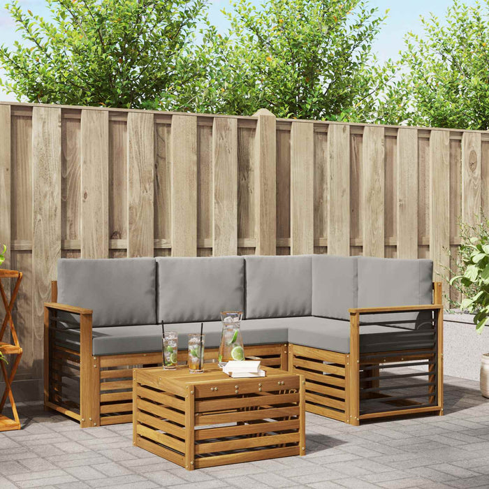 Seturi de mobilier 5 pcs Gri natural și deschis Lemn compozit - WALTI WALTI