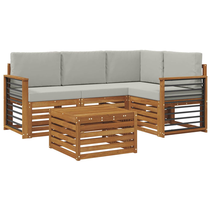 Seturi de mobilier 5 pcs Gri natural și deschis Lemn compozit - WALTI WALTI
