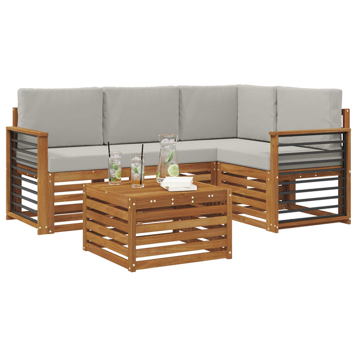 Seturi de mobilier 5 pcs Gri natural și deschis Lemn compozit - WALTI WALTI