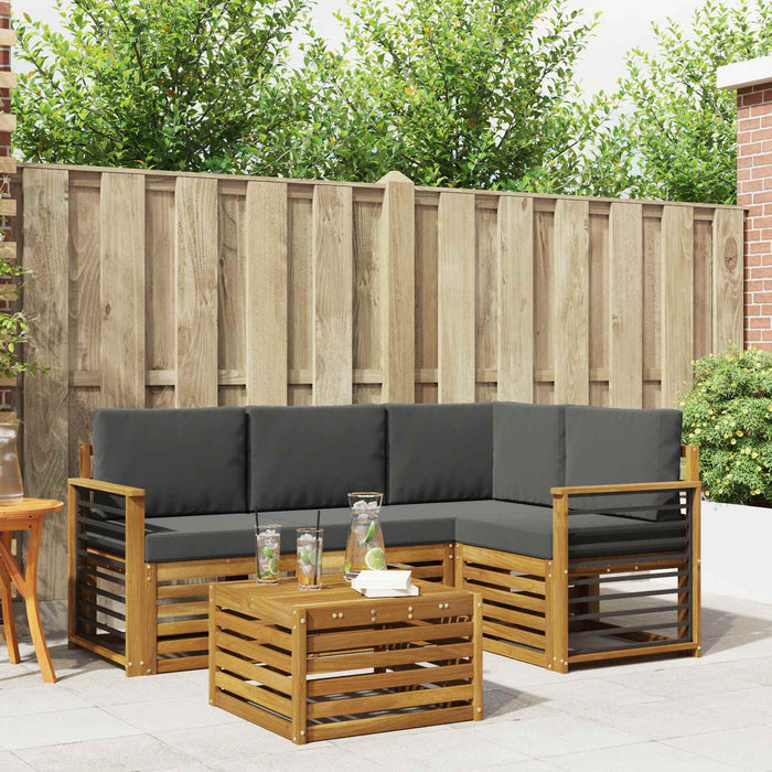 Seturi de mobilier 5 pcs Natural și Antracit Lemn compozit - WALTI WALTI