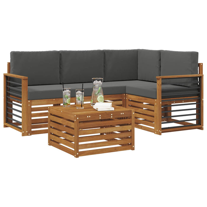 Seturi de mobilier 5 pcs Natural și Antracit Lemn compozit - WALTI WALTI