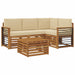 Seturi de mobilier cu pernă 5 pcs Natural și Bej Lemn compozit - WALTI WALTI