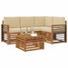 Seturi de mobilier cu pernă 5 pcs Natural și Bej Lemn compozit - WALTI WALTI
