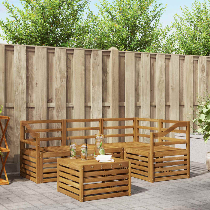 Set de canapele de exterior 5 pcs natural Lemn Solid de Acacia - WALTI WALTI