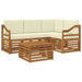 Seturi de mobilier cu pernă 5 pcs Natural și Crem Lemn compozit - WALTI WALTI