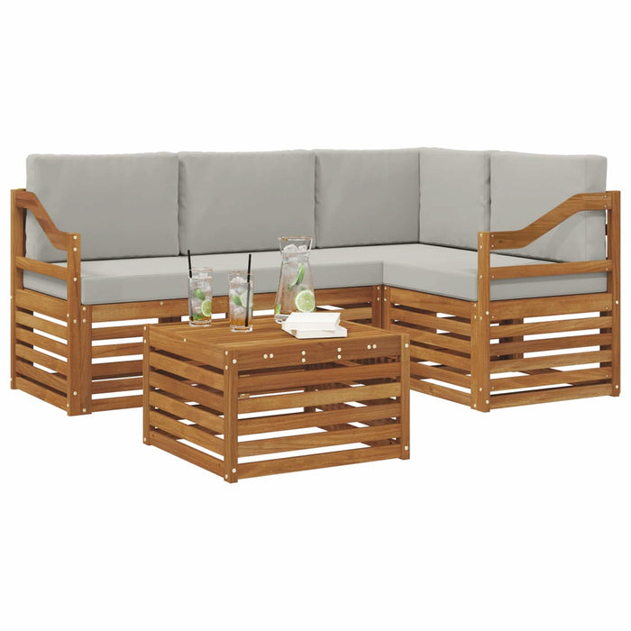 Seturi de mobilier 5 pcs Gri natural și deschis Lemn compozit - WALTI WALTI